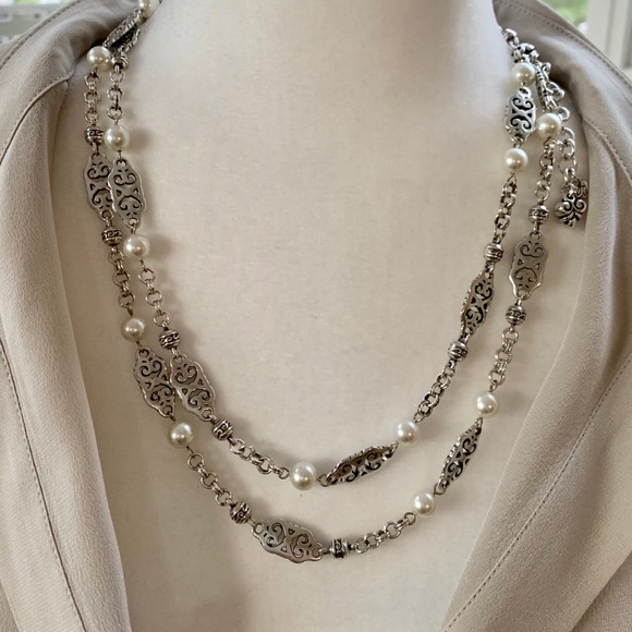 Brighton Jewelry - Brighton Silver and Pearl Versatile Necklace